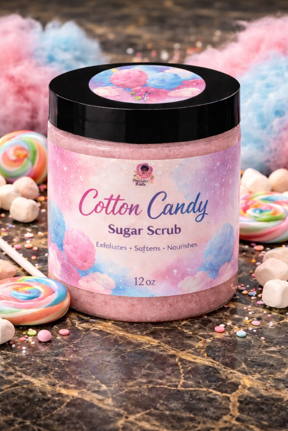 Sugar Scrub●Exotic Pineapple Coconut 8 oz, Exotic Peach Smoothie 8 oz, Juicy Watermelon 8 oz, Oatmeal Sugar Scrub 12 oz, Bahamama Berry 8 oz , Passion Fruit 8 oz, Cucumber Melon 8 oz, Cotton Candy 8 oz, Mango 8 oz, Baby Powder 8 oz
