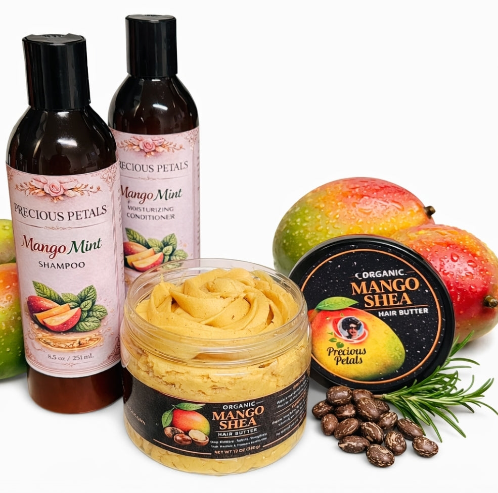 HAIR***Organic Mango-Mint Shampoo/Conditioner Add Mango Shea Hair Butter