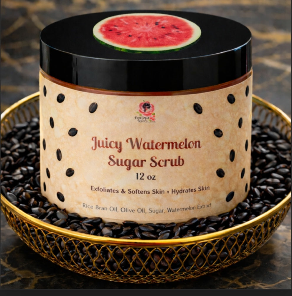Sugar Scrub●Exotic Pineapple Coconut 8 oz, Exotic Peach Smoothie 8 oz, Juicy Watermelon 8 oz, Oatmeal Sugar Scrub 12 oz, Bahamama Berry 8 oz , Passion Fruit 8 oz, Cucumber Melon 8 oz, Cotton Candy 8 oz, Mango 8 oz, Baby Powder 8 oz
