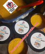 Load image into Gallery viewer, Skin***1.) Organic Turmeric Face Mask w/ (2) Sponges Included 2.) Organic Turmeric Facial Bar 3.) Organic Shea Butter (Face &amp; Body) Moisturizer 4.) Organic Turmeric Body Scrub 5.) Organic Turmeric Set
